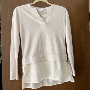 Club Monaco Cream Ruffled Sweater